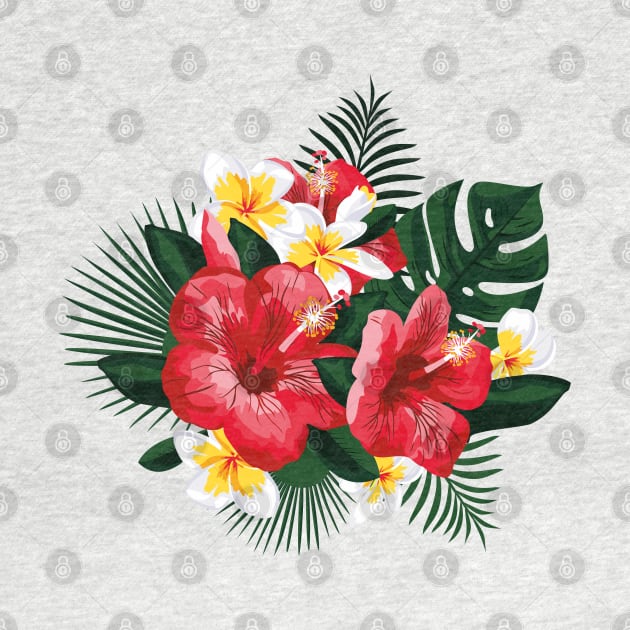 Tropical Flowers. Hibiscus and Plumeria by lents